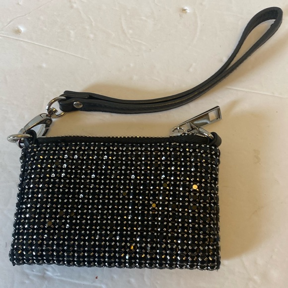 EUC. Small, black and silver metallic wristlet. - Picture 2 of 8